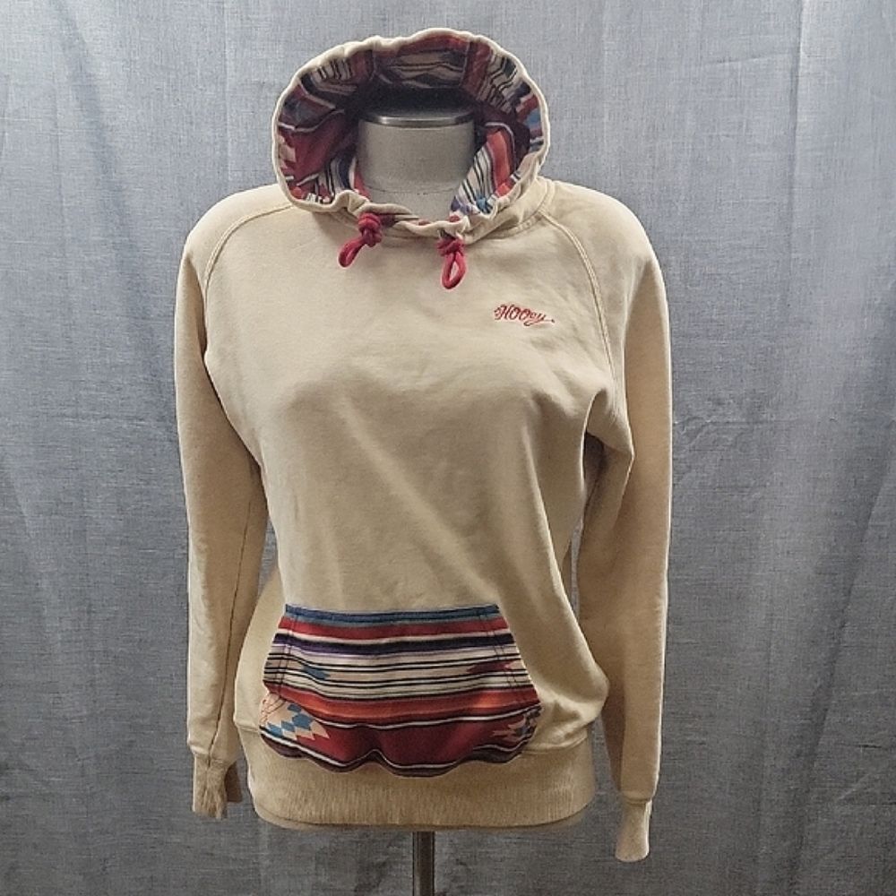 Hooey Ladies Rope Like A Girl Laramie Cream Hoodie Pullover Sweatshirt SZ M